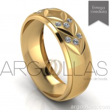 Argolla Maciza 14 k oro 6mm con zirconias (oro,oro blanco,oro rosado) MOD: Z1